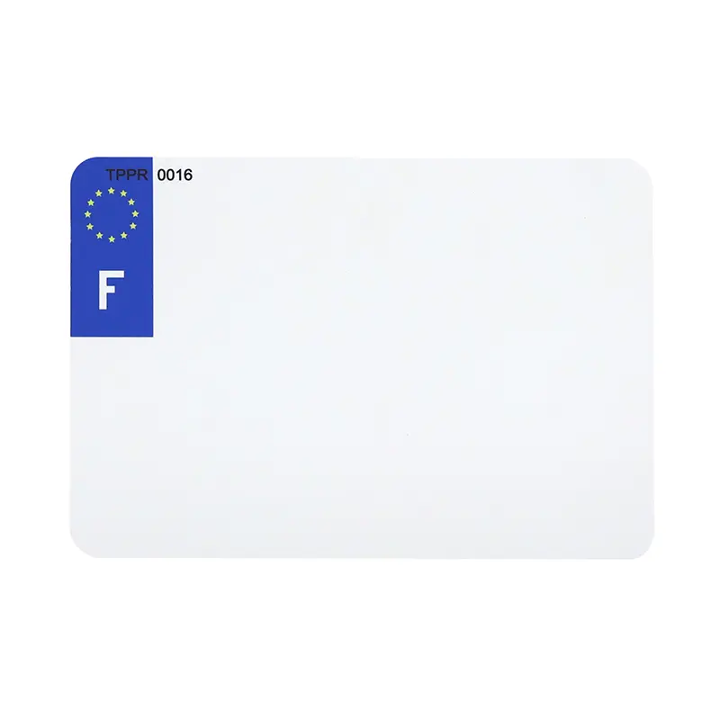Bande plaque moto 210x145 PVC vierge logo F TOP PLAQ