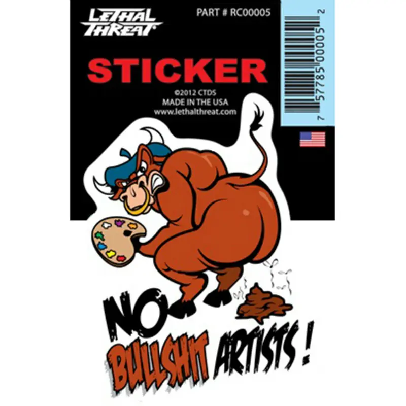 Klistermærke Lethal Threat Mini Vilain Bull Shit 60x80mm