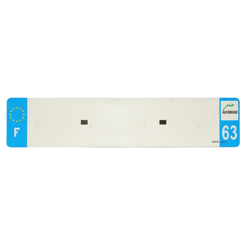 Bande plaque remorque 275X200 pour PVC vierge dep. 63 avec euro (vendu a l'unite)