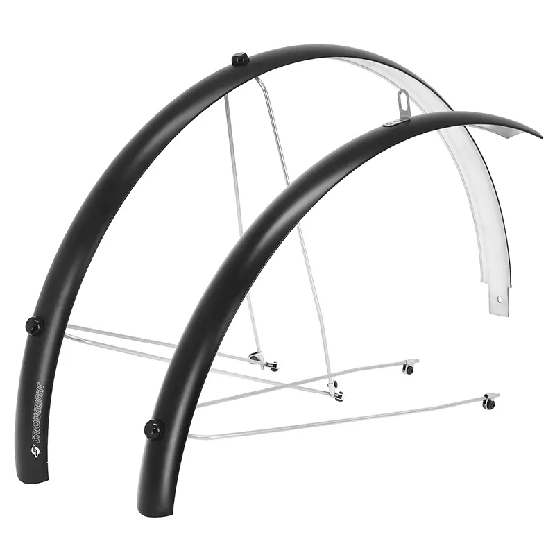 Kotflügel City VTC 28'' Stronglight Alu r'light 41 mm matt schwarz (Paar) mit Classic-Befestigung Edelstahlstreben