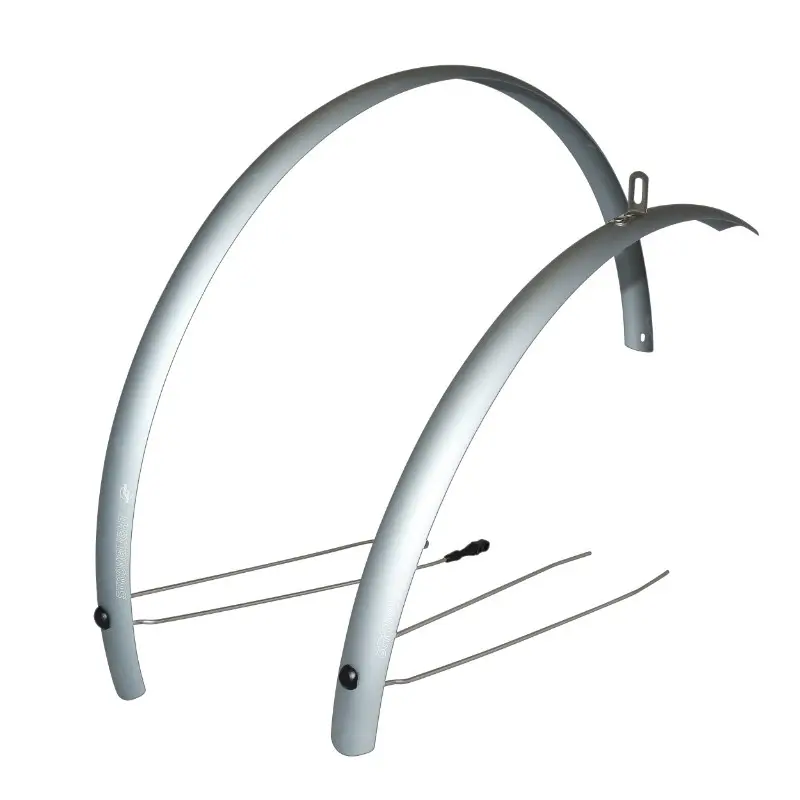 Garde-boue city-VTC tringles 28'' Stronglight alu r'light 41 mm gris mat paire avec fixation classic tringles inox