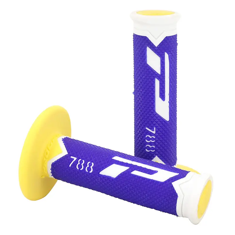 غطاء مقبض Progrip 788 ثلاثي الكثافة إصدار خاص أبيض-أزرق-أصفر 115 ملم مغلق — المنظر 3