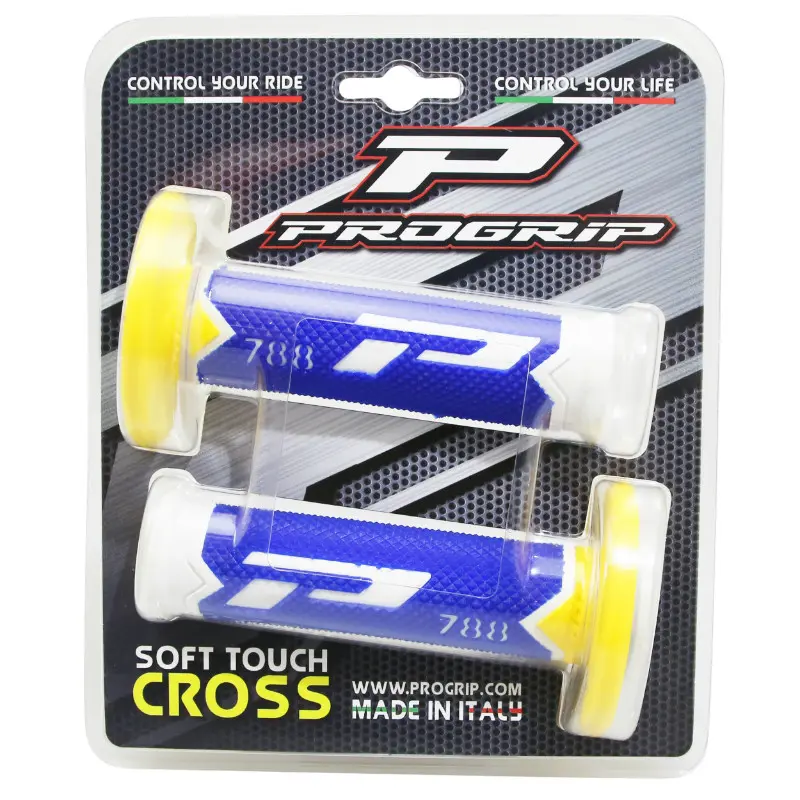 غطاء مقبض Progrip 788 ثلاثي الكثافة إصدار خاص أبيض-أزرق-أصفر 115 ملم مغلق — المنظر 4