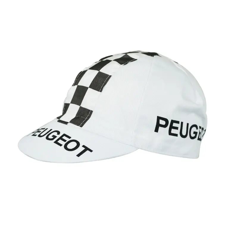 Casquette vintage Peugeot blanc damier GIST