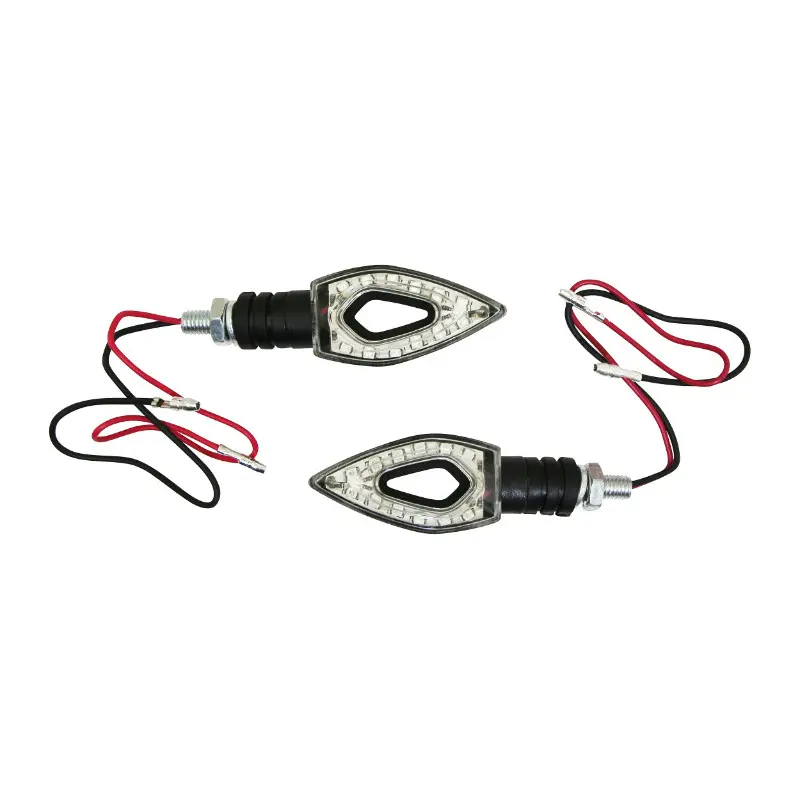 یونیورسل انڈیکیٹر ری پلے ہولڈ ارو 12 ایل ای ڈی بیس ABS شفاف میٹ سیاہ (ل 82MM - اےچ 30MM - چ 14MM) (جوڑا)