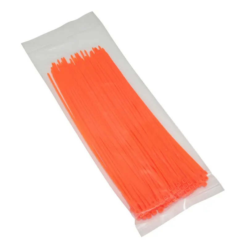 Collier de serrage nylon type rilsan 2,5X200MM orange fluo (vendu par 100) -P2R
