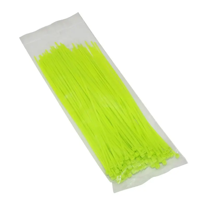 Collier de serrage nylon type rilsan 2,5X200MM vert fluo (vendu par 100) -P2R
