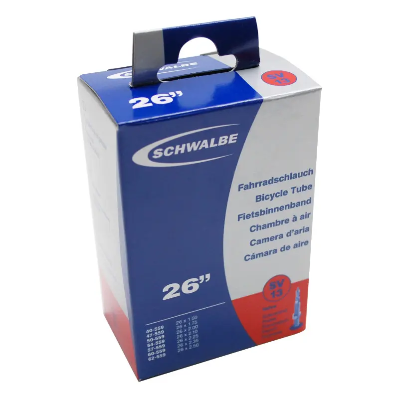 Chambre à air vélo 26 x 1.50-2.50 Schwalbe valve Presta écrou démontable aluminium