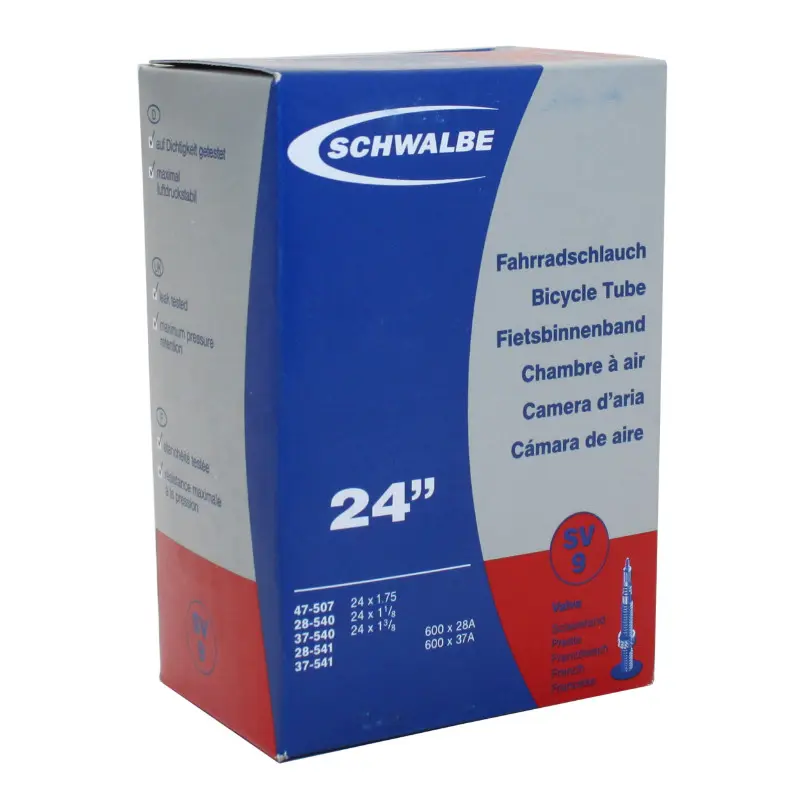 Chambre à air vélo 600 x 28-35A Schwalbe valve Presta aluminium