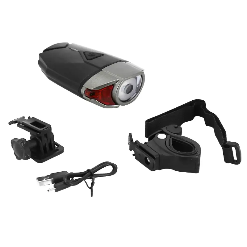 Éclairage vélo USB avant sur cintre 300 lumens noir-gris 3 fonctions P2R