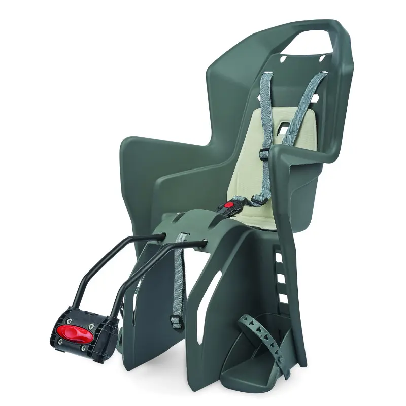 Porte bebe-siege enfant arriere Polisport a fixer sur cadre koolah gris coussin creme (9 a 22KGS) homologue en 14344