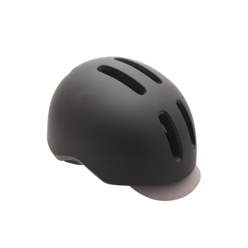 Casque vélo urbain Polisport Commuter In-mold noir mat avec visière grise taille 54-58