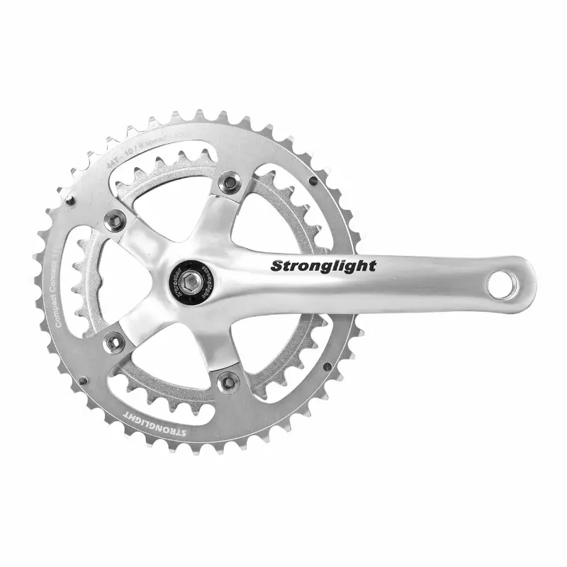 Rennrad-Kurbel Stronglight 9-10V. impact silber 155MM 44-34 kompatibel mit 8V. (Vierkantachse 107MM)