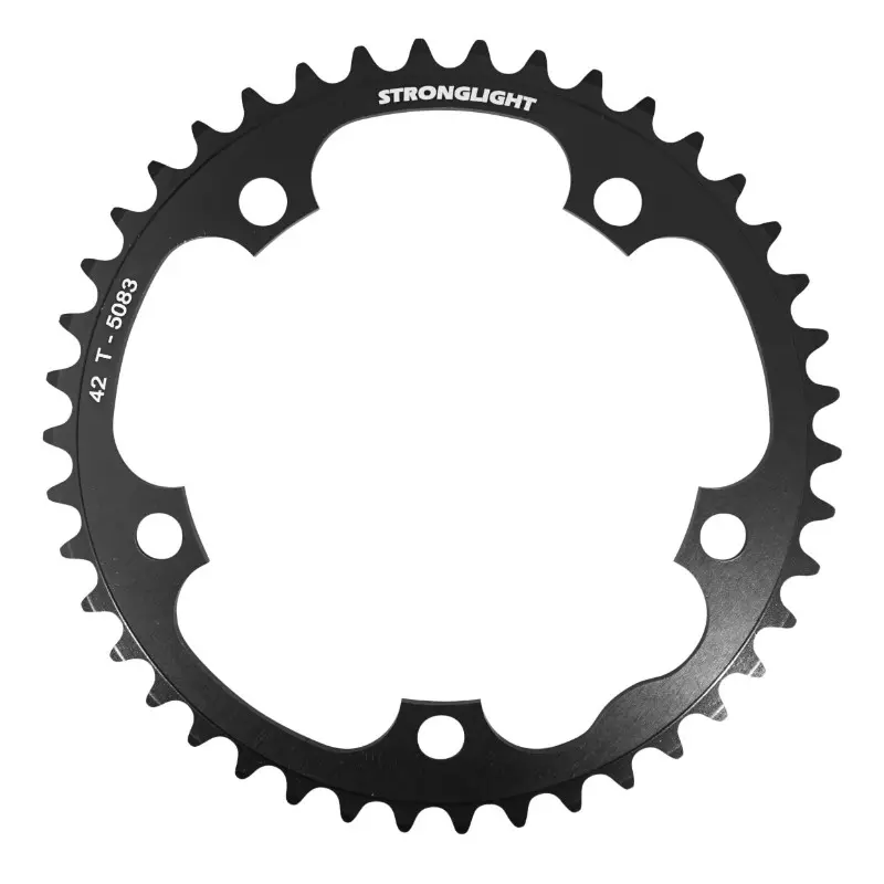 Straßen-Kettenblatt 5BRA d.130 Stronglight Dural 42Z innen schwarz Typ Shimano 8-9G.