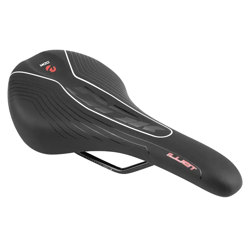 Selle Newton route-VTT Ilictt noir liseré blanc 275x145 mm rail acier