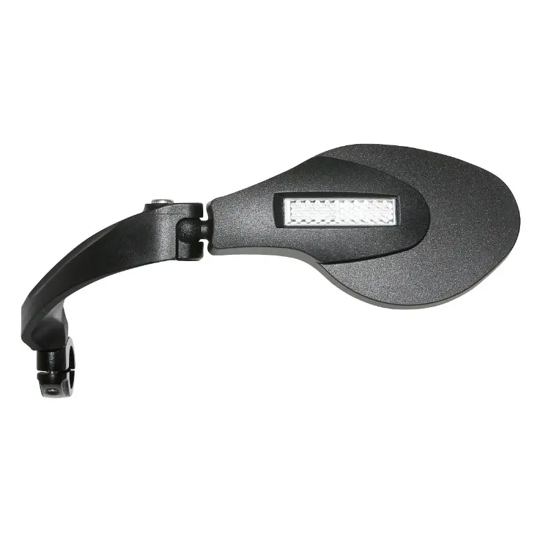Rétroviseur vélo gauche Newton oval pliable fixation cintre miroir 8,5x6 cm