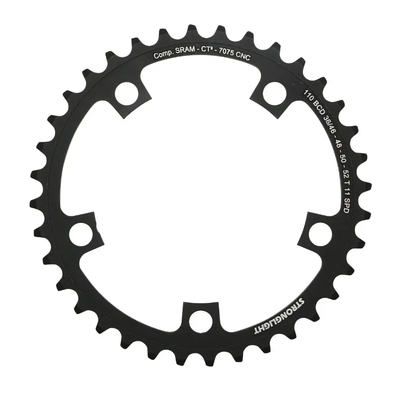 Plateau route 5BRA d.110 Stronglight CT2 sram 36DTS interieur noir pour red-force-rival 11V. (pour exterieur 46-48-50-52dts)