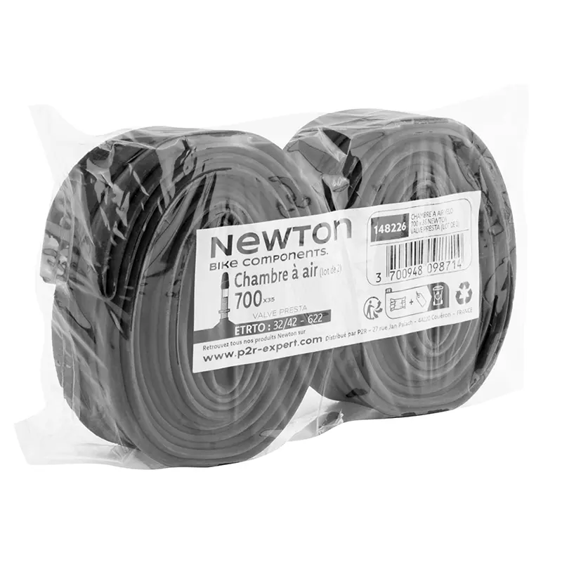 Chambre à air vélo 700 x 35 Newton valve Presta lot de 2