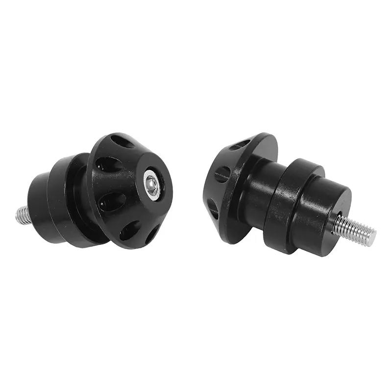 Diaboluri moto AVOC M6 aluminiu CNC cap frezat negru (pereche)