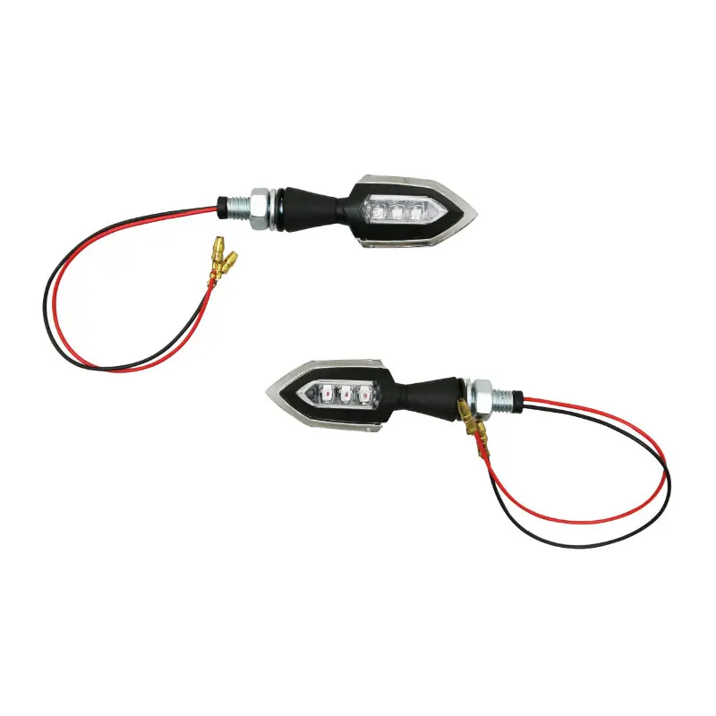 LED Blinker Motorrad Avoc osaka 3 LEDs Aluminiumbasis transparent-schwarz (L 61MM - H 23MM - T 15MM)
