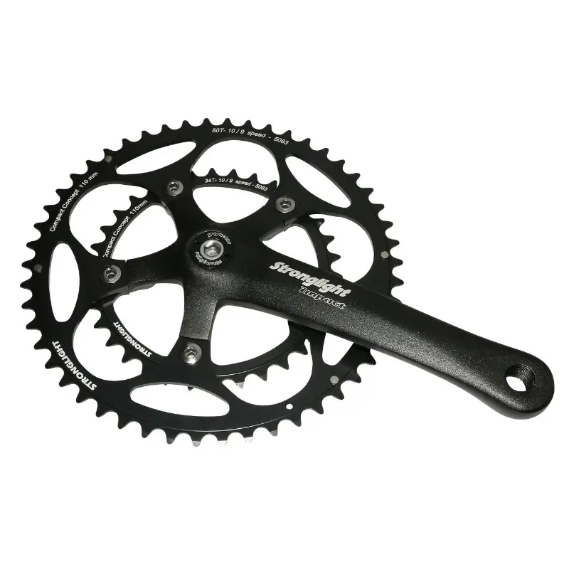 Rennrad-Kurbelgarnitur Stronglight 9-10fach Impact schwarz 170 mm 50-34 kompatibel 8fach Vierkantachse 107 mm — Ansicht 2