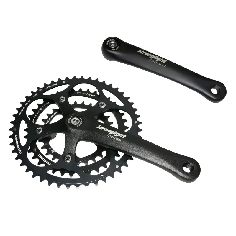 Rennrad-Kurbelgarnitur Stronglight 9-10V 172,5 mm 48-38-28 schwarz (Vierkantachse 115 mm)