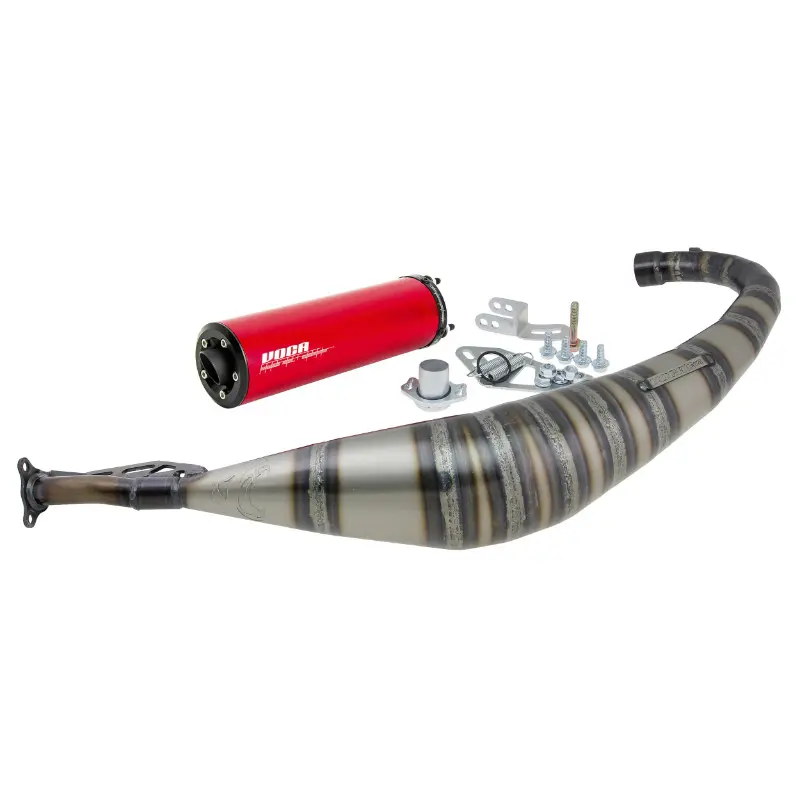 Silencieux VOCA Racing Rookie pot 50 boîte Derbi Senda GPR Aprilia RS4 Gilera SMT RCR passage bas alu rouge