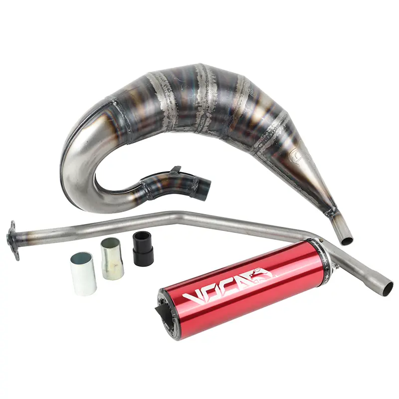 Schalldämpfer VOCA Racing Topf 50 A BOITE Rookie für Rieju 50 MRX, RR und HM 50 Furia Hochsteg Alu rot