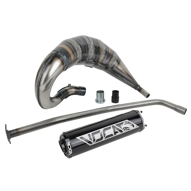Schalldämpfer VOCA Racing Topf 50 Box Rookie für Derbi Senda, Senda DRD, Aprilia 50 RX SX Hochdurchgang Aluminium schwarz