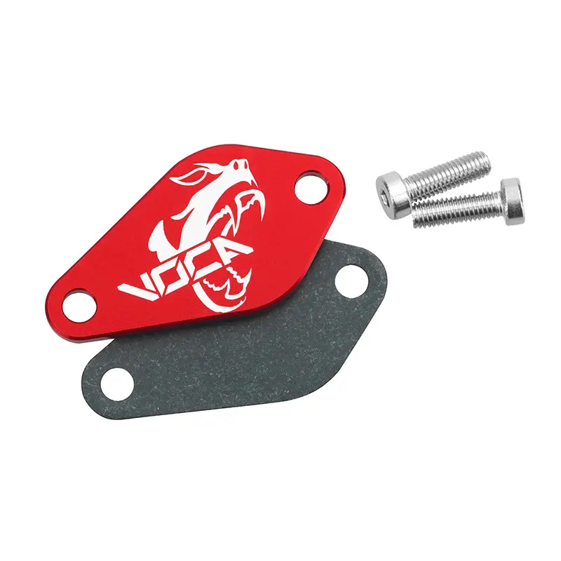 Obturateur pompe à huile VOCA Racing aluminium CNC rouge pour Minarelli 50 AM6 - Derbi 50 Senda