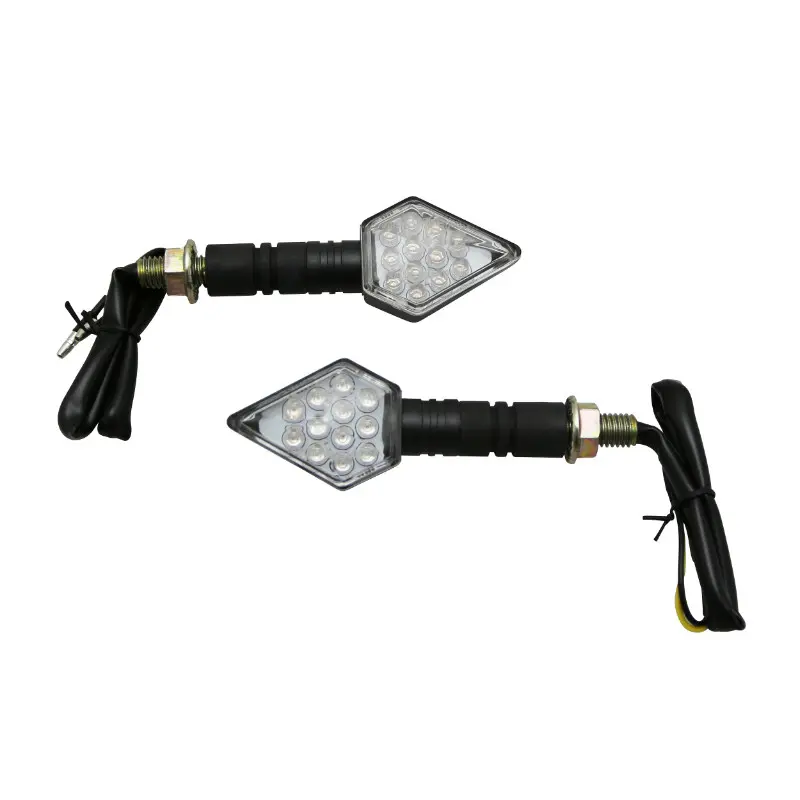 Avoc Mito 15 LED Motorrad Blinker mit ABS-Sockel transparent-schwarz (L 90MM - H 35MM - B 33MM) (ECE-geprüft) (Paar)