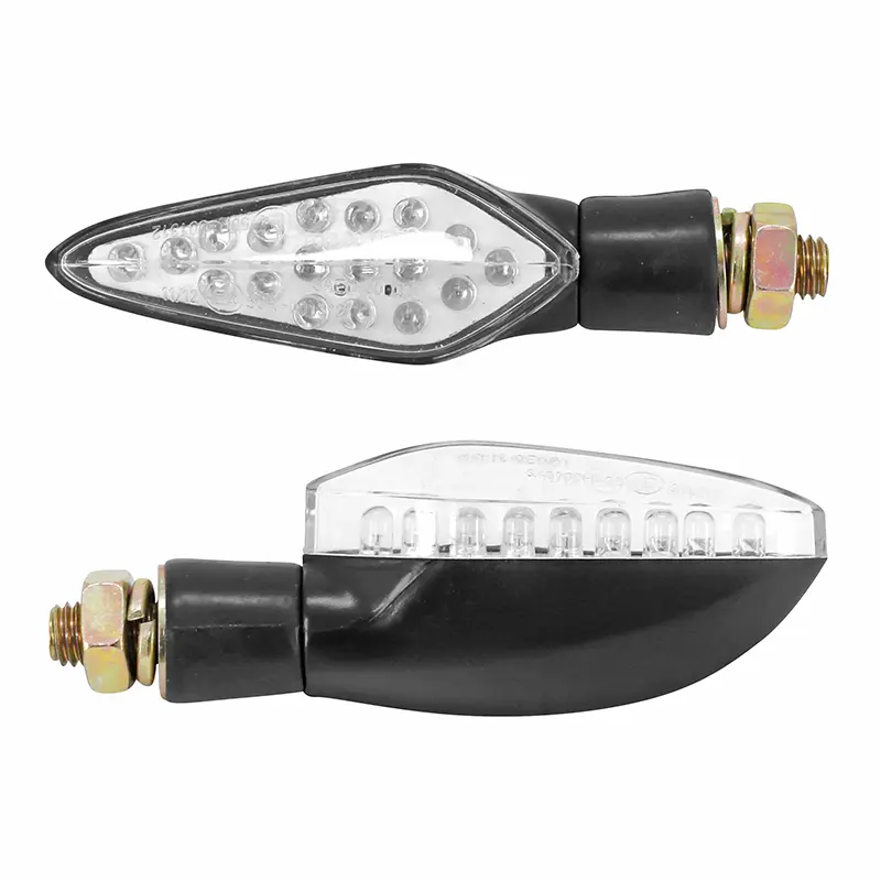 AVOC 히로 18 LED ABS 베이스 투명-블랙 오토바이 방향지시등 (길이 99MM - 높이 30MM - 너비 40MM) (CE 인증) (페어)