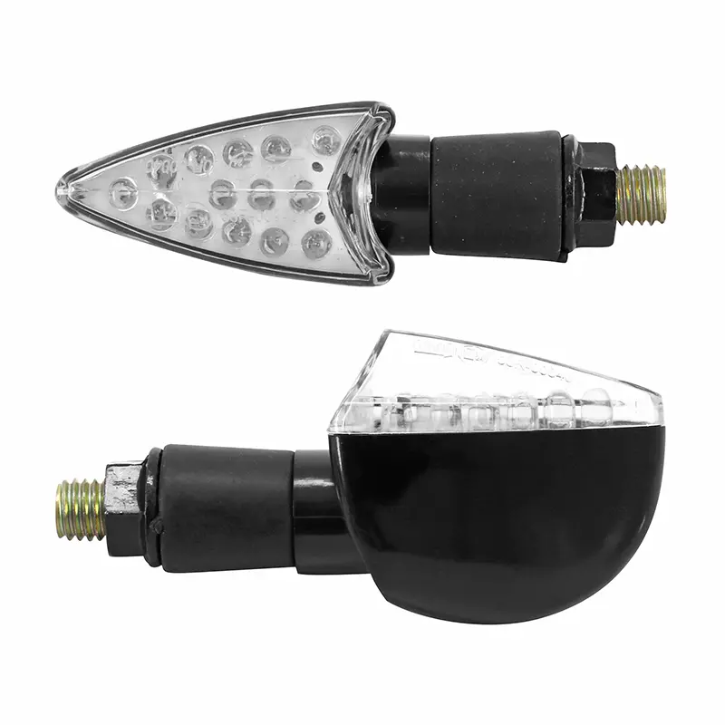 Blinker Motorrad Avoc hino 17 LEDs Basis ABS transparent-schwarz 17 LEDs (l 58MM - h 28MM - l 45MM) (ECE-geprüft) (Paar)