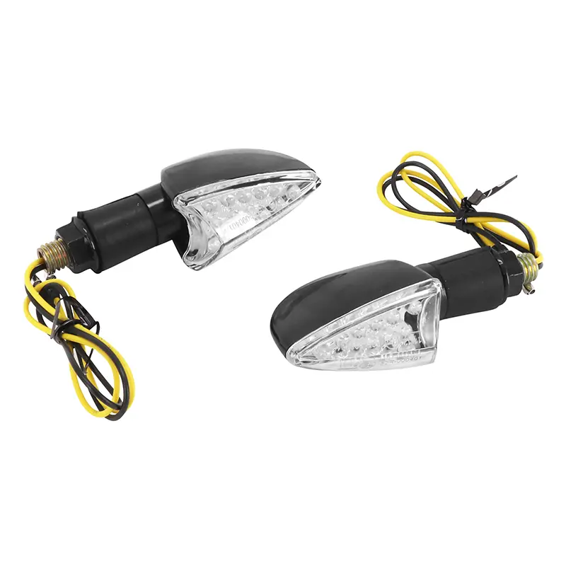 Blinker Motorrad Avoc hino 17 LEDs Basis ABS transparent-schwarz 17 LEDs (l 58MM - h 28MM - l 45MM) (ECE-geprüft) (Paar) — Ansicht 2