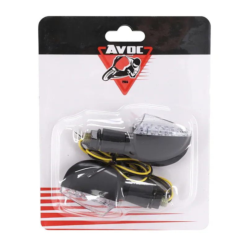 Blinker Motorrad Avoc hino 17 LEDs Basis ABS transparent-schwarz 17 LEDs (l 58MM - h 28MM - l 45MM) (ECE-geprüft) (Paar) — Ansicht 3