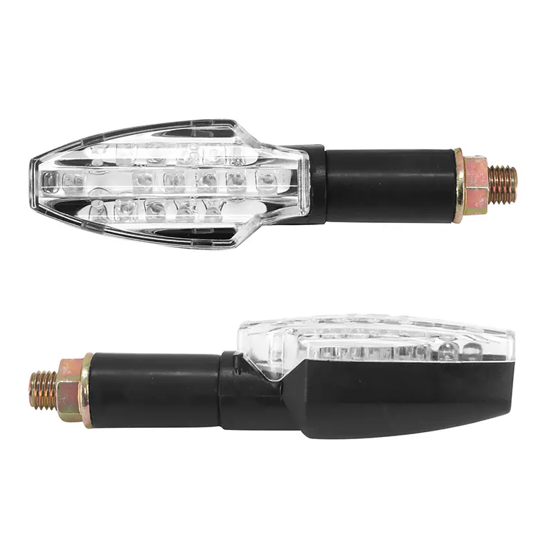 AVOC Fuka 15 LED 오토바이 방향지시등 ABS 베이스 투명-블랙 (L 95 mm - H 30 mm - l 30 mm) ECE 인증 (페어)