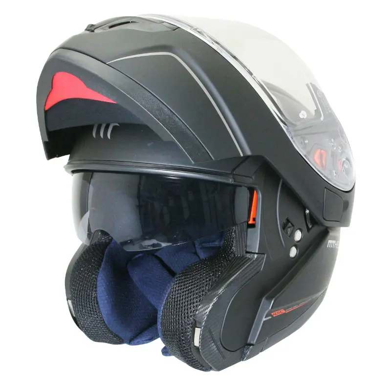 MT Helmets モジュラー式ヘルメット Atom SV ダブルシールド 無地 マットブラック XS