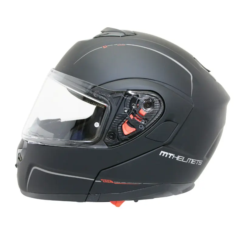 MT Helmets モジュラー式ヘルメット Atom SV ダブルシールド 無地 マットブラック XS — 第3ビュー