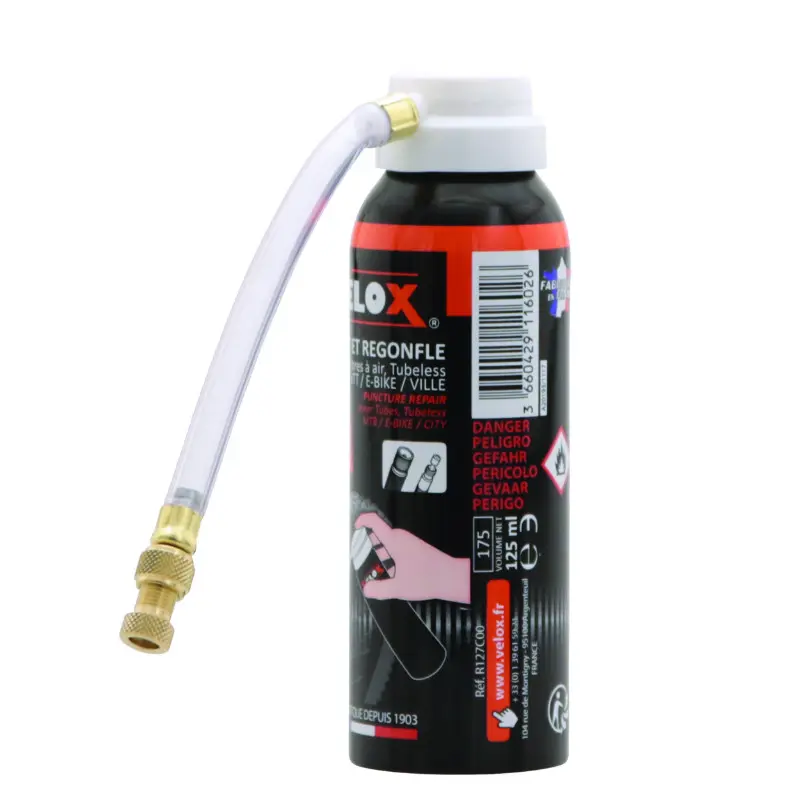 Pannenspray Velox VAE - E-Bike und MTB Schlauch und Tubeless Presta-Schrader 125 ml — Ansicht 2