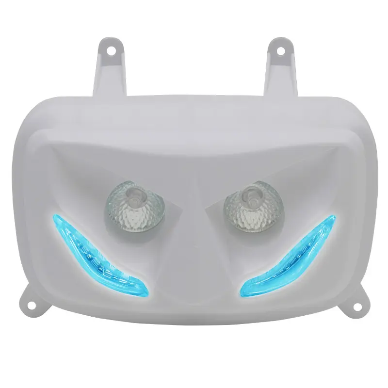 Doppelscheinwerfer Replay RR8 für MBK 50 Booster 2004+ / Yamaha 50 BWS 2004+ weiß mit blauen LEDs