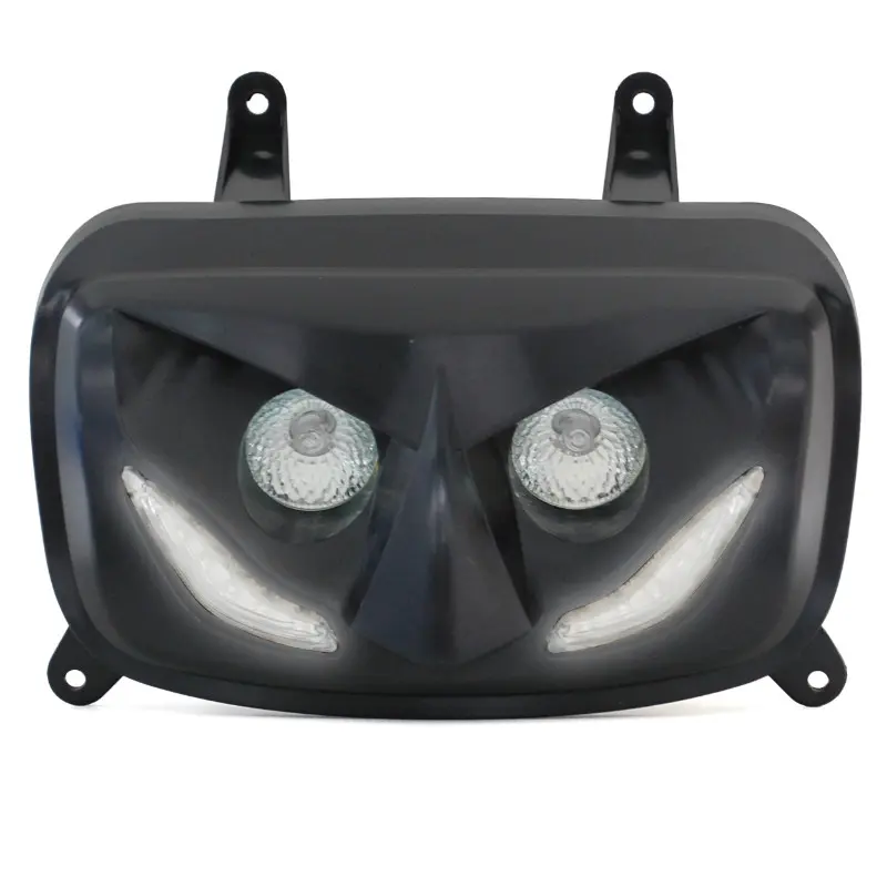 Double optique Replay RR8 pour MBK Booster 50 2004+ et Yamaha BWS 50 2004+ noir avec LEDs blanches