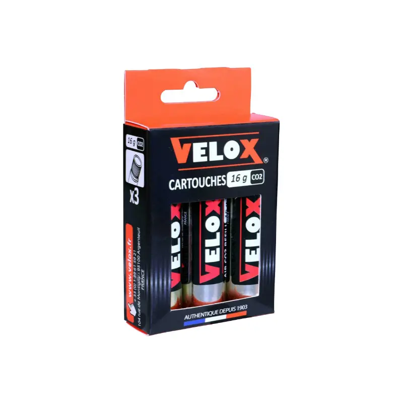 Cartouche CO2 filetée Velox 16 g - Blister de 3