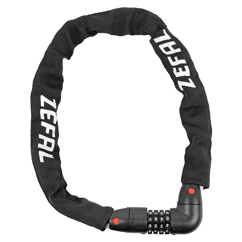 Fahrradschloss Kette mit Zahlenschloss - Modell Zefal M12 Code Durchm. 8 MM L0.80M schwarz - FUB 1 Stern