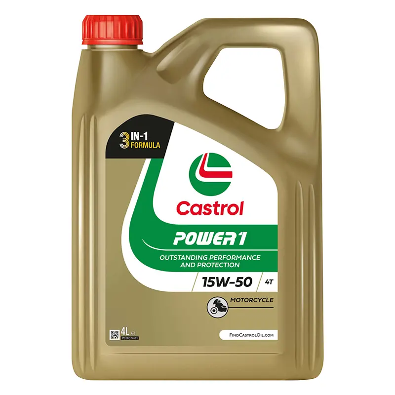 Huile moteur 4 temps Castrol Power 1 4T 15W50 semi-synthétique 4 L