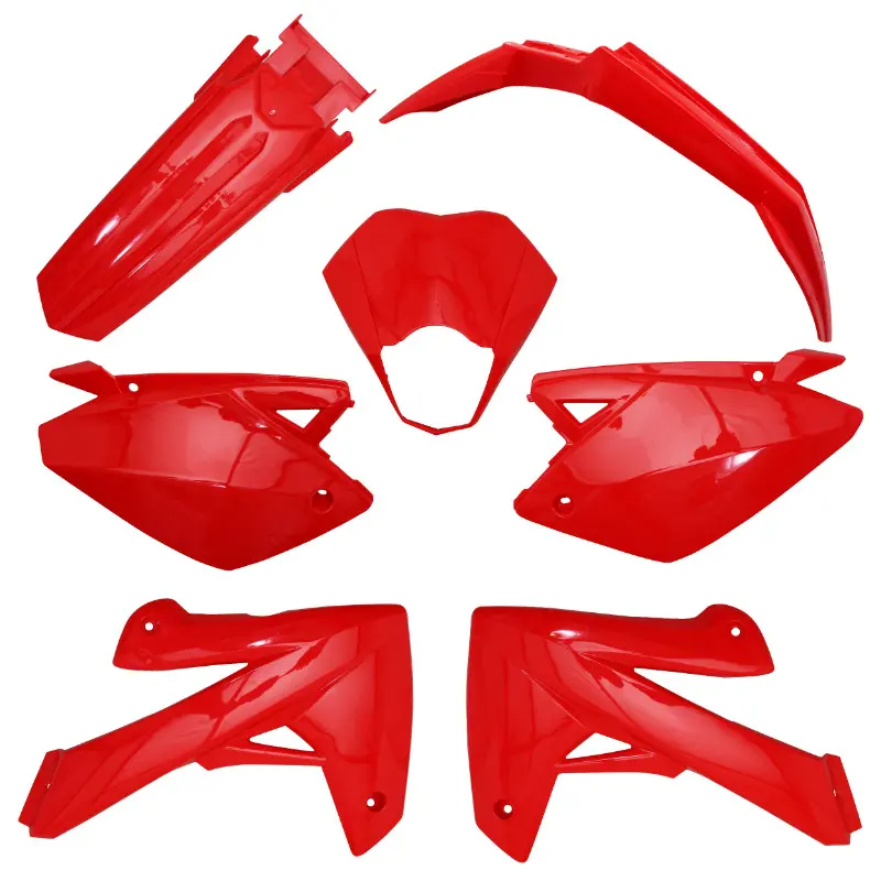 Carrosserie-carenage 50 à boîte adaptable Rieju 50 MRT 2009+2021, MRT enduro 2009+2021, MRT pro 2009+2021, MRT SM 2009+2021 rouge brillant (kit 7 pièces) P2R