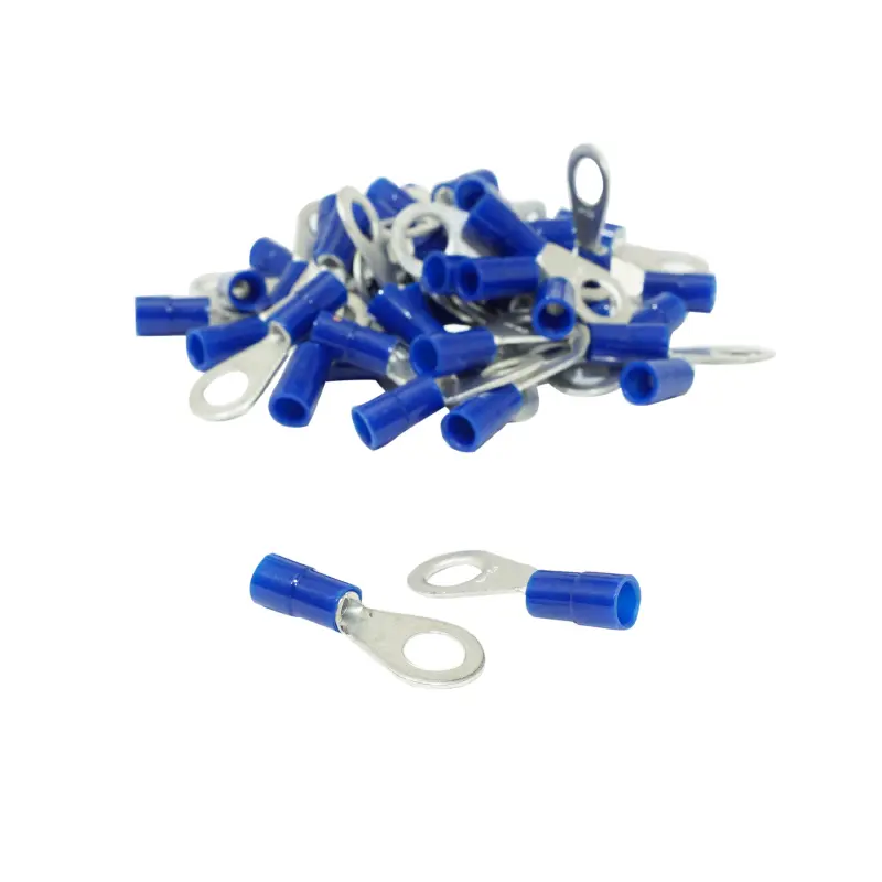 Cosse électrique pré-isolée œillet diamètre 6 mm bleu pour section fil 0,5 à 2,5 mm² - Sélection P2R (sachet de 50 pièces)