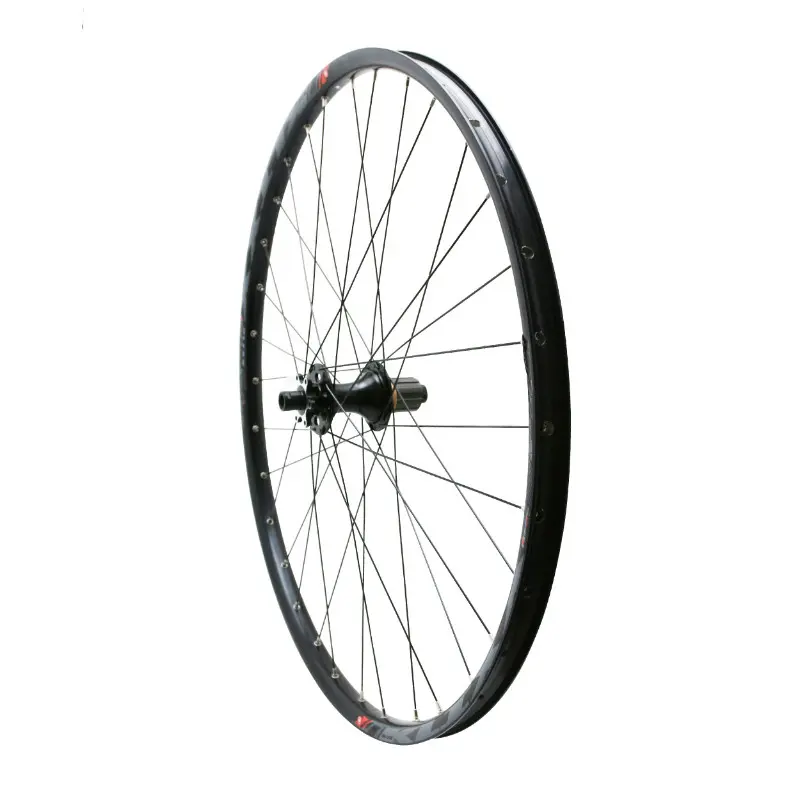 MTB Laufrad Scheibenbremse 29" Klixx Boost tubeless ready Hinterrad schwarz mit Laufradlagern Scheibenbremse 6-Loch Kassette Typ Shimano 11-10-9V Steckachse 12-148 Felge 23C 32 Speichen All Mountain