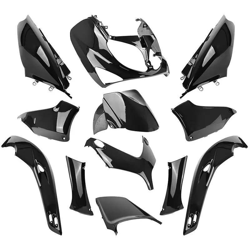 Carrosserie carenage maxiscooter Yamaha 500 TMAX 2001-2007 noir brillant style origine kit 12 pièces P2R