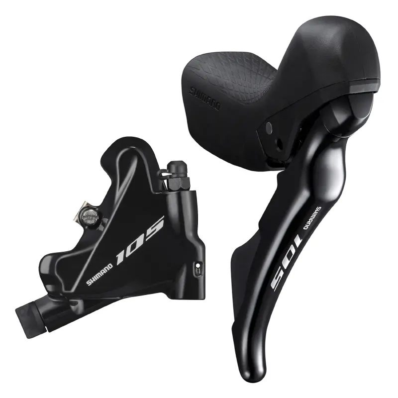 ہائیڈرولک روڈ ڈسک بریک Shimano 105 ریئر 11V. R7020 ڈبل بلیک (لیور ہینڈل بریک کیلیپر BR-R7070+ایسیمبلڈ ہوز 1700MM کے ساتھ)