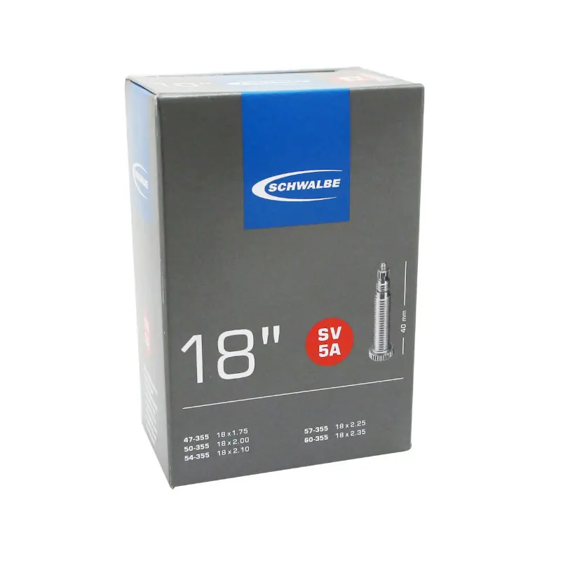 Fahrradschlauch 18" Schwalbe Ventil Presta Aluminium 47-355 bis 60-355